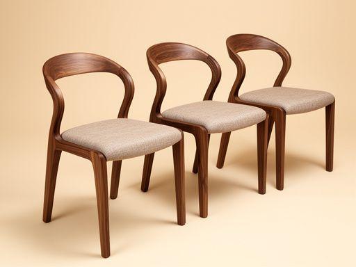 Set of four upholstered dining chairs